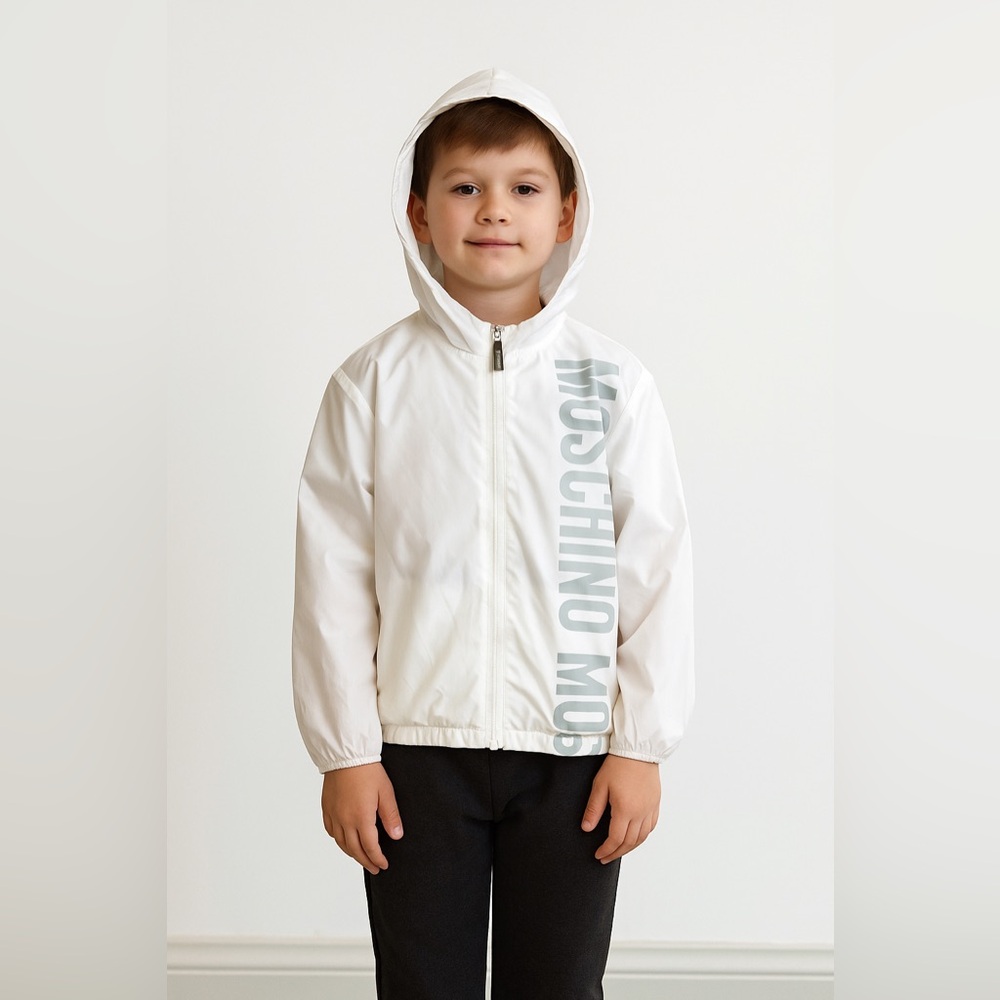 Moschino Kids Nylon Logo Full Zip Jacket
